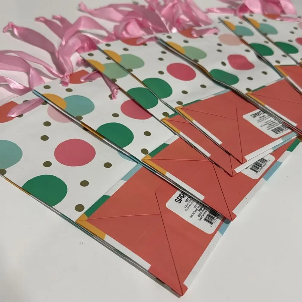 Spritz Colorful Polka Dot Gift Bag NWT